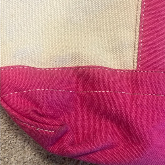 The Black Dog Pink and Cream Canvas Tote/Shoulder Bag - Picture 3 of 10